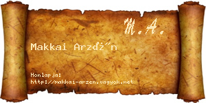 Makkai Arzén névjegykártya